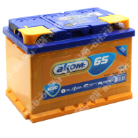 Аккумулятор автомобильный 12В 65Ач АКОМ обратной полярности 
