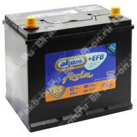 Аккумулятор автомобильный 12В 65Ач АКОМ Asia +EFB 65D23L обратной полярности 