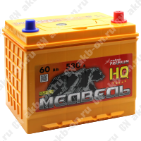 Аккумулятор автомобильный 12В 60Ач Медведь Са/Са Asia 65D23L обратной полярности 
