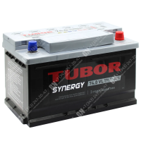 Аккумулятор автомобильный 12В 74Ач TUBOR SYNERGY обратной полярности  низ.