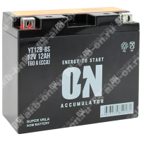 Аккумулятор мотоциклетный 12В 12Ач ON AGM прямой полярности YT12B-BS