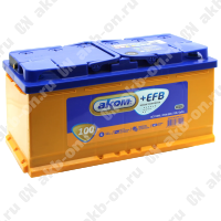 Аккумулятор автомобильный 12В 100Ач АКОМ +EFB прямой полярности
