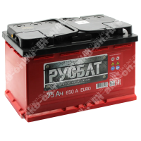 Аккумулятор автомобильный 12В 75Ач РусБат обратной полярности 