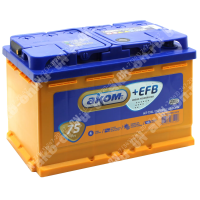 Аккумулятор автомобильный 12В 75Ач АКОМ +EFB прямой полярности