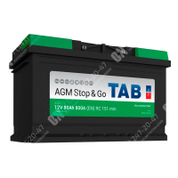 Аккумулятор автомобильный 12В 80Ач TAB Ecodry AGM обратной полярности 