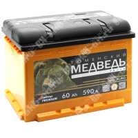 Аккумулятор автомобильный 12В 60Ач Тюменский Медведь прямой полярности