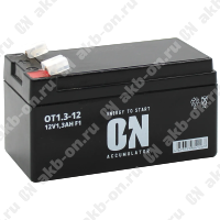 Аккумулятор тяговый 12В 1,3 Ач ON AGM