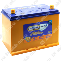 Аккумулятор автомобильный 12В 75Ач АКОМ Asia +EFB 85D26L обратной полярности 