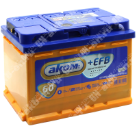 Аккумулятор автомобильный 12В 60Ач АКОМ +EFB прямой полярности