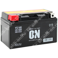 Аккумулятор мотоциклетный 12В 10Ач ON AGM прямой полярности YTZ10S