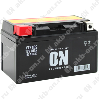 Аккумулятор мотоциклетный 12В 10Ач ON AGM прямой полярности YTZ10S