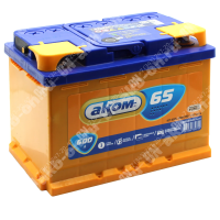 Аккумулятор автомобильный 12В 65Ач АКОМ прямой полярности