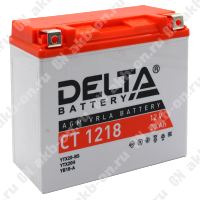 Аккумулятор мотоциклетный 12В 20Ач Delta CT AGM  прямой полярности YTX20-BS