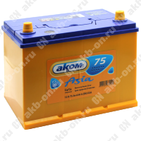 Аккумулятор автомобильный 12В 75Ач АКОМ Asia 80D26L обратной полярности 