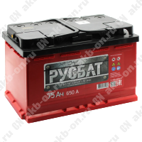 Аккумулятор автомобильный 12В 75Ач РусБат прямой полярности 