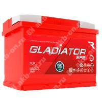 Аккумулятор автомобильный 12В 65Ач Gadiator EFB обратной полярности 