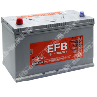 Аккумулятор автомобильный 12В 100Ач TUBOR Asia EFB 105D31R прямой полярности