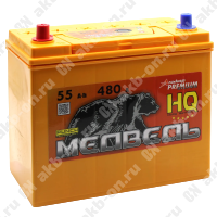 Аккумулятор автомобильный 12В 55Ач Медведь Са/Са Asia 65B24R прямой полярности