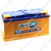 Аккумулятор автомобильный 12В 90Ач АКОМ прямой полярности