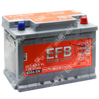 Аккумулятор автомобильный 12В 60Ач TUBOR EFB обратной полярности 