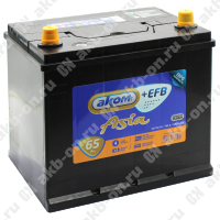 Аккумулятор автомобильный 12В 65Ач АКОМ Asia +EFB 65D23L обратной полярности 