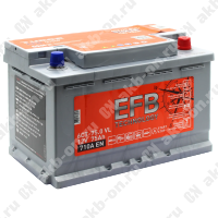 Аккумулятор автомобильный 12В 75Ач TUBOR EFB обратной полярности 