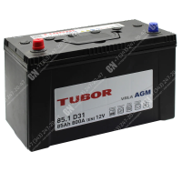 Аккумулятор автомобильный 12В 85Ач TUBOR Asia AGM прямой полярности