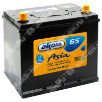 Аккумулятор автомобильный 12В 65Ач АКОМ Asia 65D23L обратной полярности 