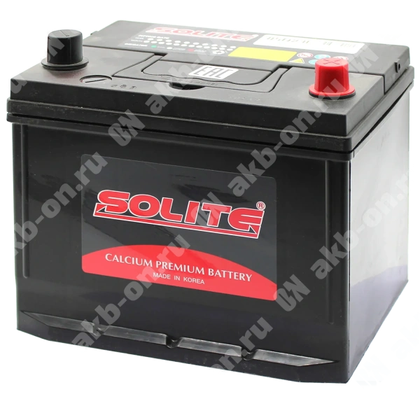 Аккумулятор автомобильный 12В 65Ач Solite Asia 75D23L обратной полярности