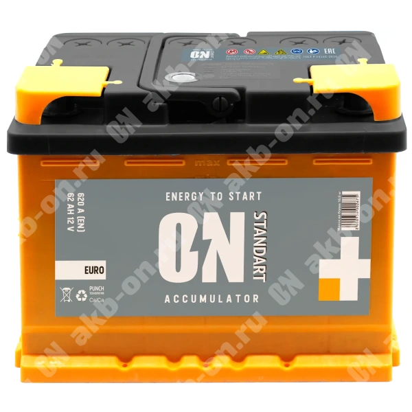 Аккумулятор автомобильный 12В 62Ач ON Standart обратной полярности  