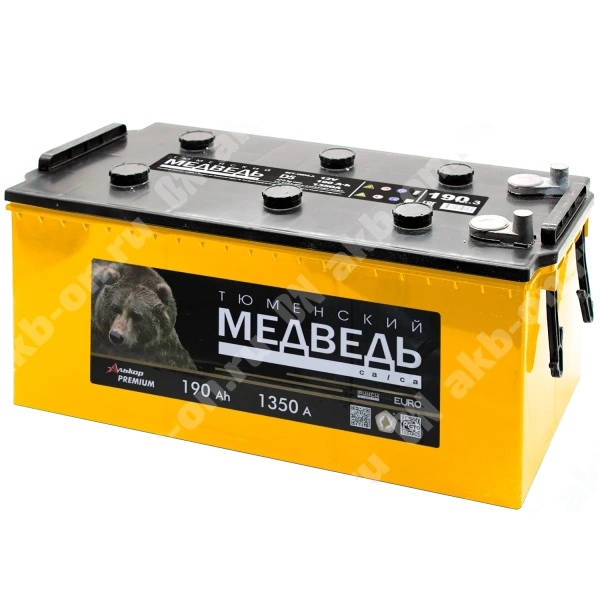 Аккумулятор автомобильный 12В 190Ач Тюменский Медведь обратной полярности 