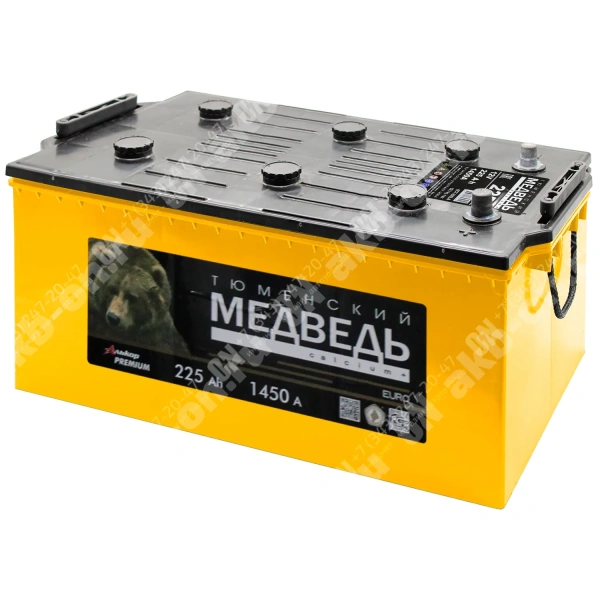 Аккумулятор автомобильный 12В 225Ач Тюменский Медведь обратной полярности  (1450 А)