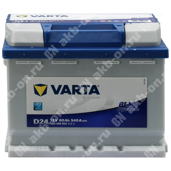 Аккумулятор автомобильный 12В 60Ач Varta Bue Dynamic D24 обратной полярности