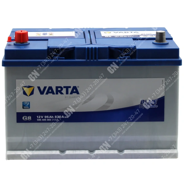 Аккумулятор автомобильный 12В 95Ач Varta Bue Dynamic G8 Asia прямой полярности