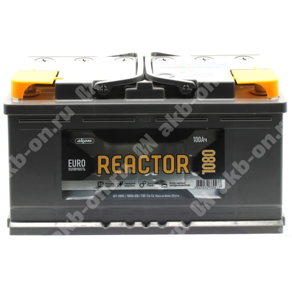 Аккумулятор автомобильный 12В 100Ач Реактор обратной полярности 