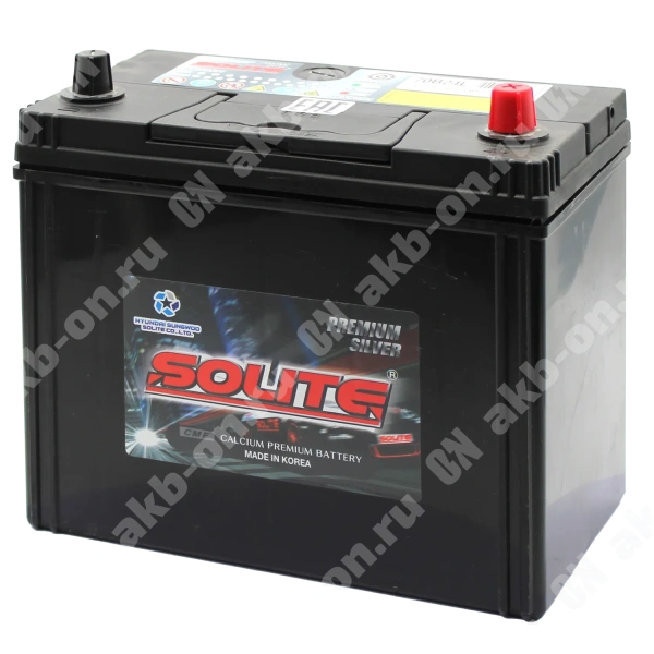 Аккумулятор автомобильный 12В 59Ач Solite Siver Asia 75B24L обратной полярности