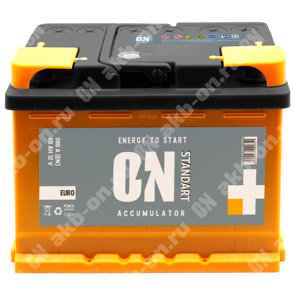 Аккумулятор автомобильный 12В 60Ач ON Standart обратной полярности  