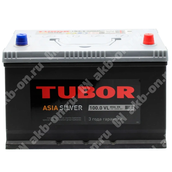 Аккумулятор автомобильный 12В 100Ач TUBOR Siver Asia 105D31L обратной полярности