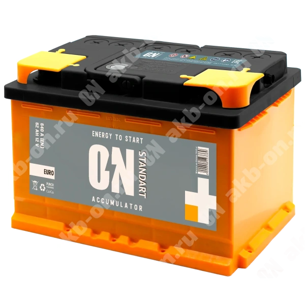 Аккумулятор автомобильный 12В 62Ач ON Standart обратной полярности  низ 