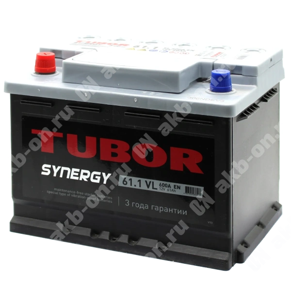 Аккумулятор автомобильный 12В 61Ач TUBOR SYNERGY прямой полярности