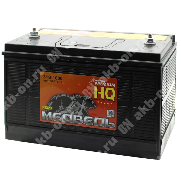 Аккумулятор автомобильный 12В 120Ач Медведь Са/Са  31S-1000 винт