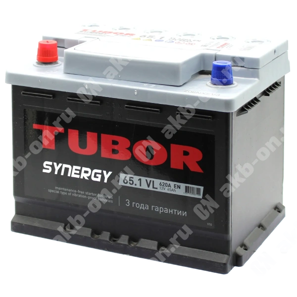 Аккумулятор автомобильный 12В 65Ач TUBOR SYNERGY прямой полярности