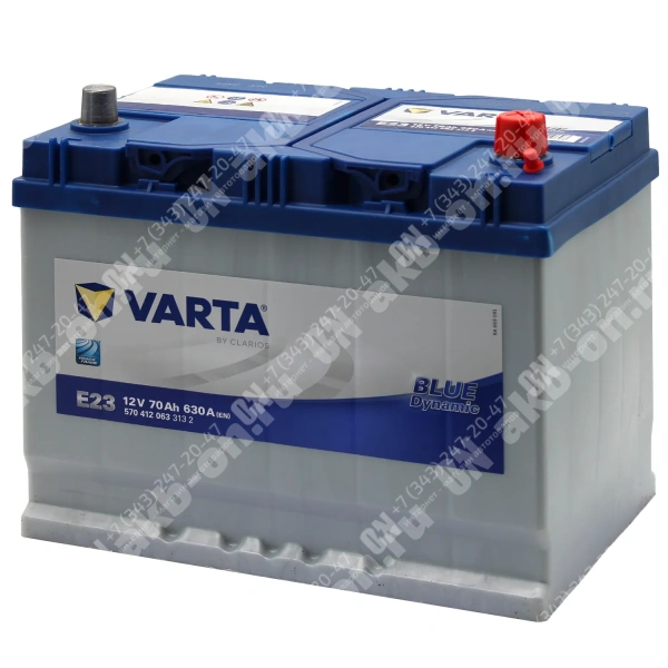 Аккумулятор автомобильный 12В 70Ач Varta Bue Dynamic E23 Asia обратной полярности