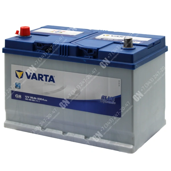 Аккумулятор автомобильный 12В 95Ач Varta Bue Dynamic G8 Asia прямой полярности