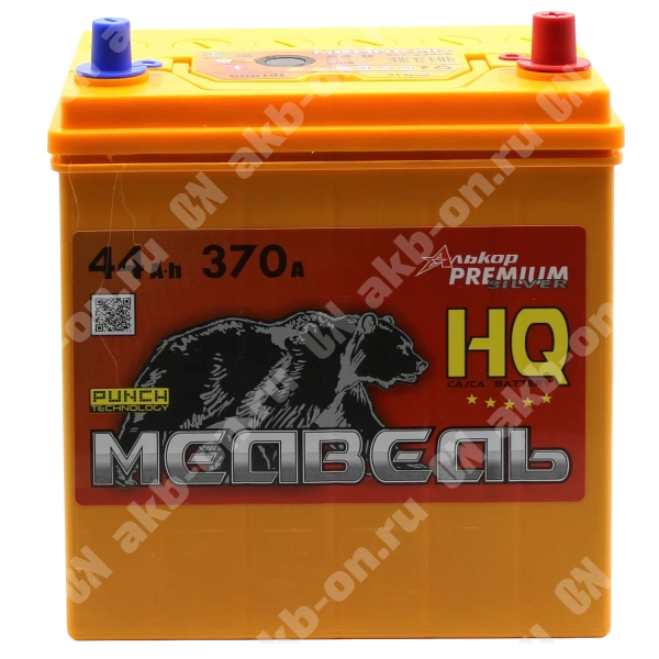 Аккумулятор автомобильный 12В 44Ач Медведь Са/Са Asia 50B19L обратной полярности