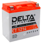 Аккумулятор мотоциклетный 12В 14Ач Delta CT AGM  прямой полярности YTX14-BS