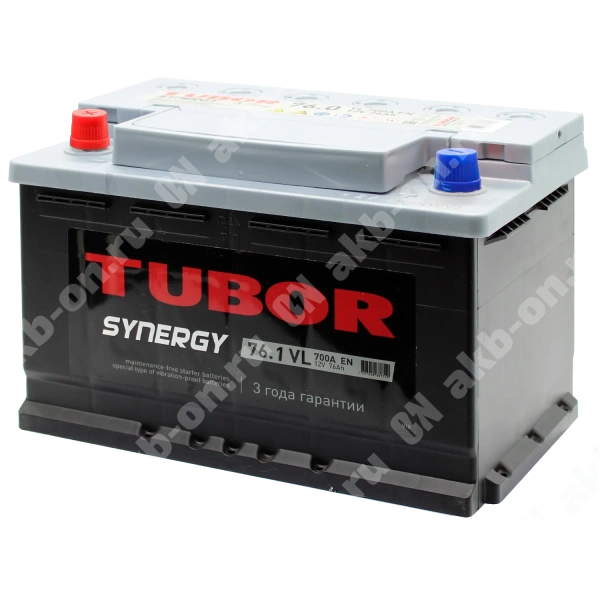Аккумулятор автомобильный 12В 76Ач TUBOR SYNERGY прямой полярности