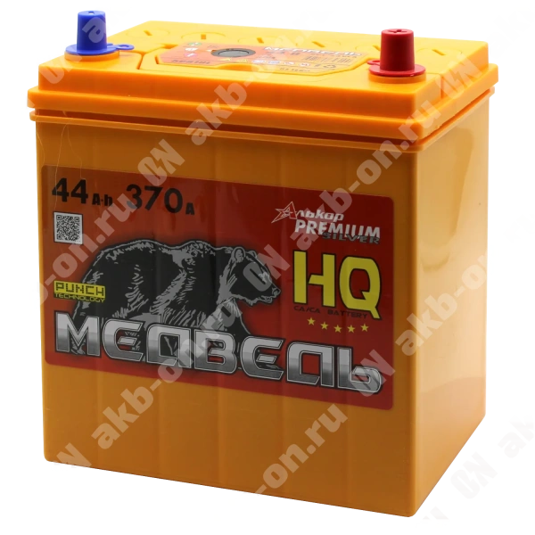 Аккумулятор автомобильный 12В 44Ач Медведь Са/Са Asia 50B19L обратной полярности