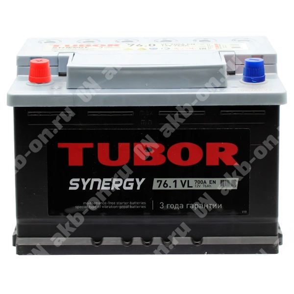 Аккумулятор автомобильный 12В 76Ач TUBOR SYNERGY прямой полярности
