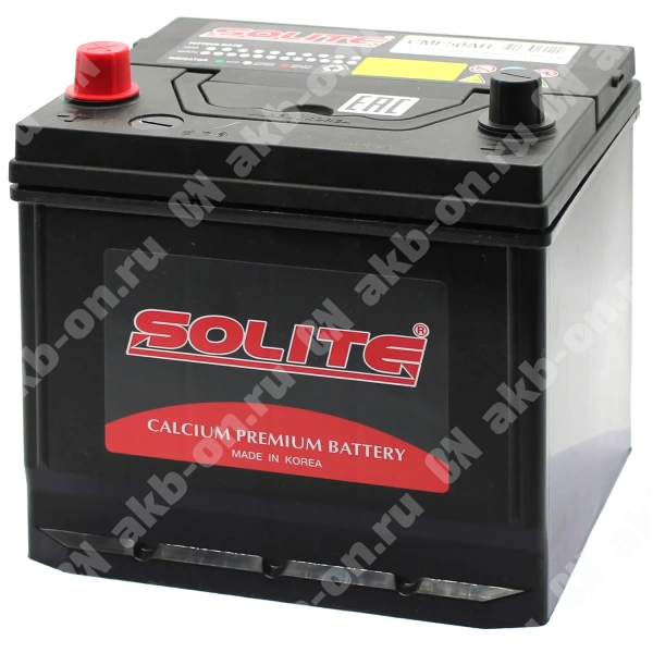 Аккумулятор автомобильный 12В 50Ач Solite CMF прямой полярности укороч.
